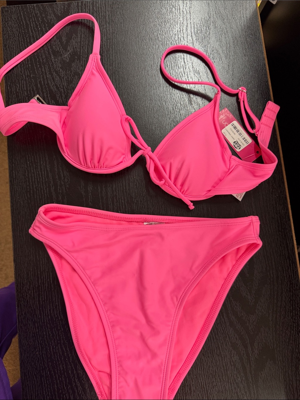 Xhilaration Bright Hot Pink Triangle Bikini Set